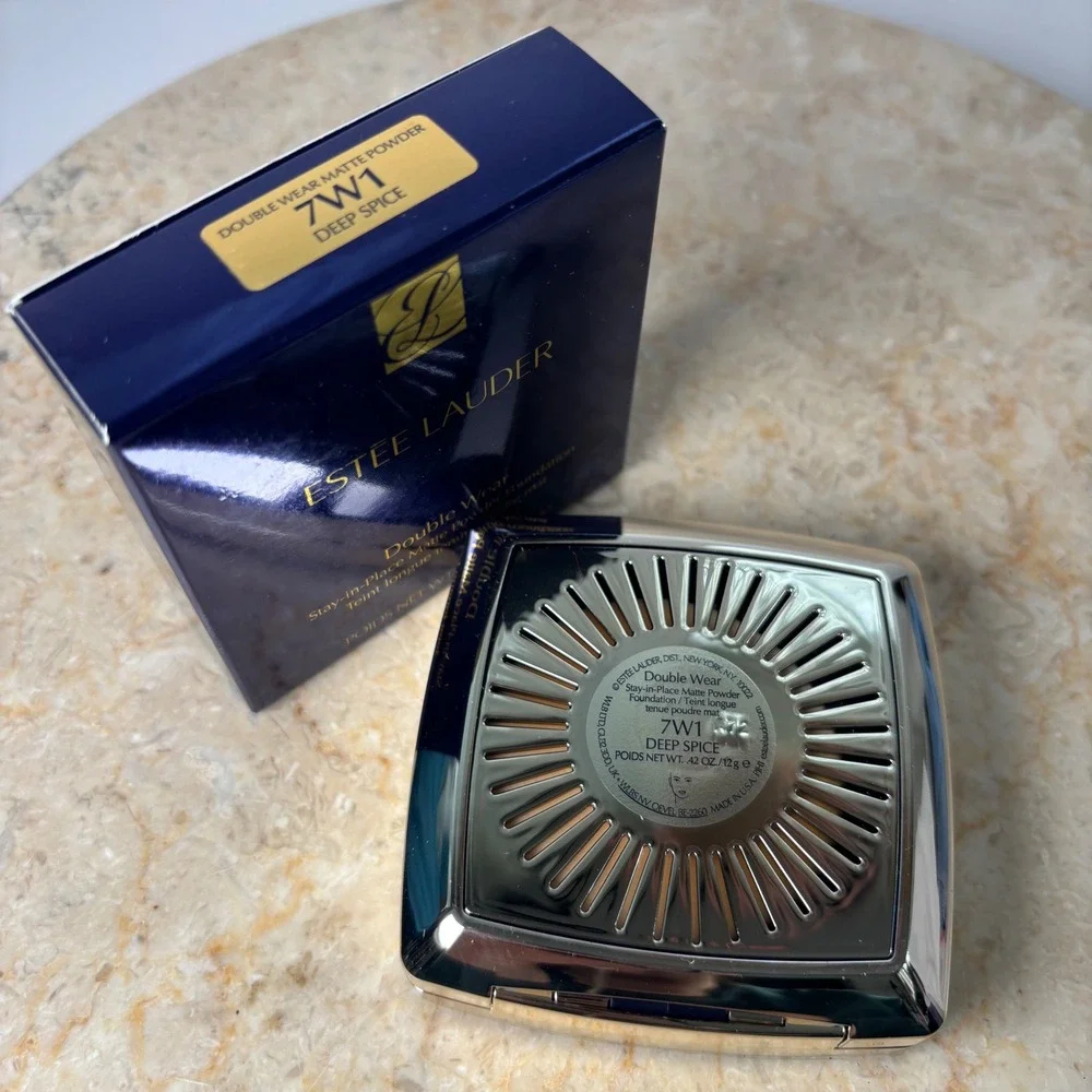 Estee Lauder Double Wear Matte Powder Foundation 7W1 Deep Spice 0.42oz New
